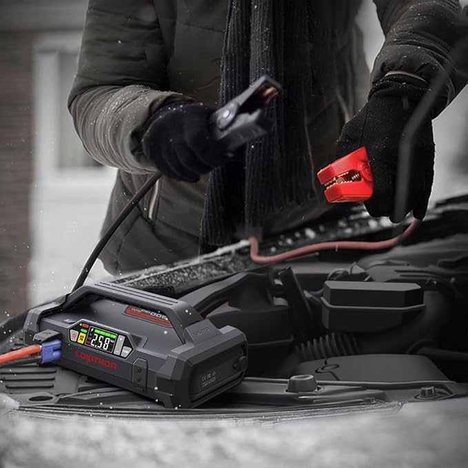 LOKITHOR JA300 Jump Starter with Air Compressor 1500Amp 12V Portable Car Battery Booster Pack for Upto 7.0L Gas or 4.5L