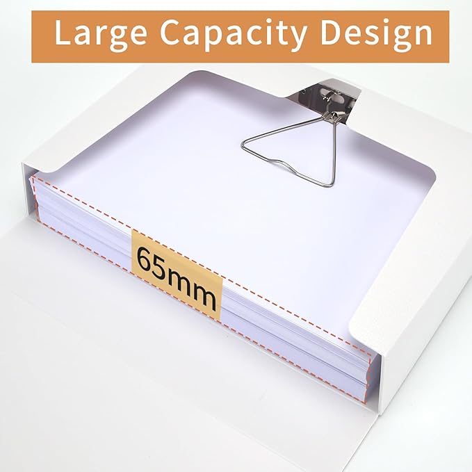 HUA JIE 2 Pack A4 Storage File Boxes Archives Case,65mm Spine,Box File Document Storage Box with Metal Clip for Office School
