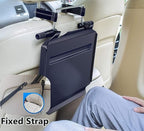 2 in 1 Car Steering Wheel Tray/Back Seat Headrest Tray for Eating Food Drink and Writing Laptop Work, Black Car Desk