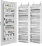HOMELUX THEORY UPGRADED 6 Tiers Over The Door Organizer Hanging - 100D EXTRA THICK & 50lbs HUGE CAPACITY, 12 Side Mesh Pocket