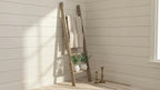 Rustic Revival | Barnwood Display Ladder – Farmhouse Decorative Ladder Made from Authentic Weathered Wood – Real Wood Leaning