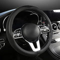LKWLIKEI Car Steering Wheel Cover, Universal 15 inch, The Latest Microfiber Leather Breathable Technology Fabric, Non-Slip, C