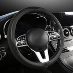 LKWLIKEI Car Steering Wheel Cover, Universal 15 inch, The Latest Microfiber Leather Breathable Technology Fabric, Non-Slip, C