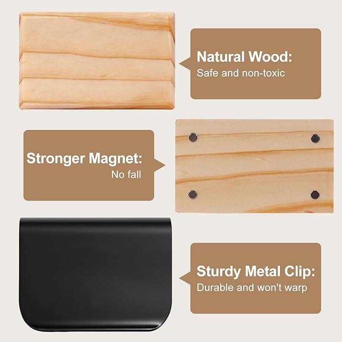 Car Air Freshener - Wood Air Freshener-Teak Amber Cabana Variety Scent Refill - Long Lasting Natural Car Fresheners - Clip In