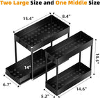 Simple Trending 3 Pack Under Sink Organizer, Pull-Out Cabinet Organizer Drawer, 2 Tier Multi-Purpose Slide Out Storage Shelf 