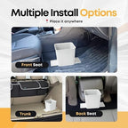 Car Trash Can for Vehicles Leakproof Compact Garbage Bin w/ Stability Flap, Anti-Slip Base, Portable Trash Holder for Cars, Trucks, SUVs, Minivans Compact, Auto Container Organizer (White, Small)