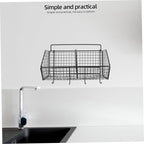 Amosfun Kitchen Wall Organizer Wire Basket for Fruits and Vegetables Divided Storage Rack Space Saving Design for Kitchen Sea