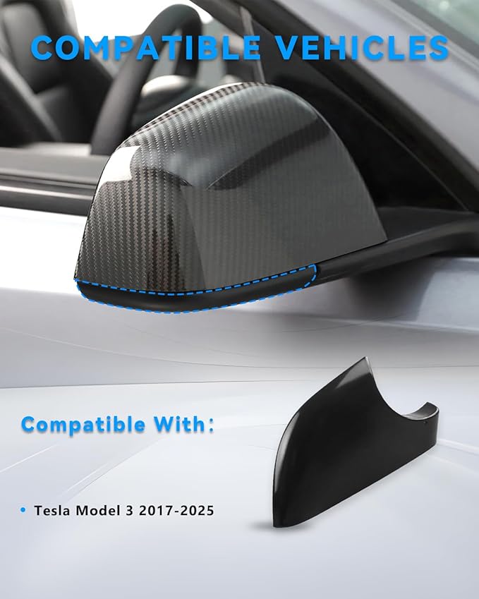 Mirror Bottom Cover for Tesla Model Y 2018-2025, Right Passenger Side Rearview Mirror Lower Base Caps, Tesla Model Y Mirrors Cover Bottom Trim Replacement Accessories（Right）
