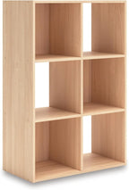 Signature Design by Ashley Piperton 3-Tier Floor Standing 6 Cube Organizer for Living Room, Wood, Works with 10.5" W x 10.5" 