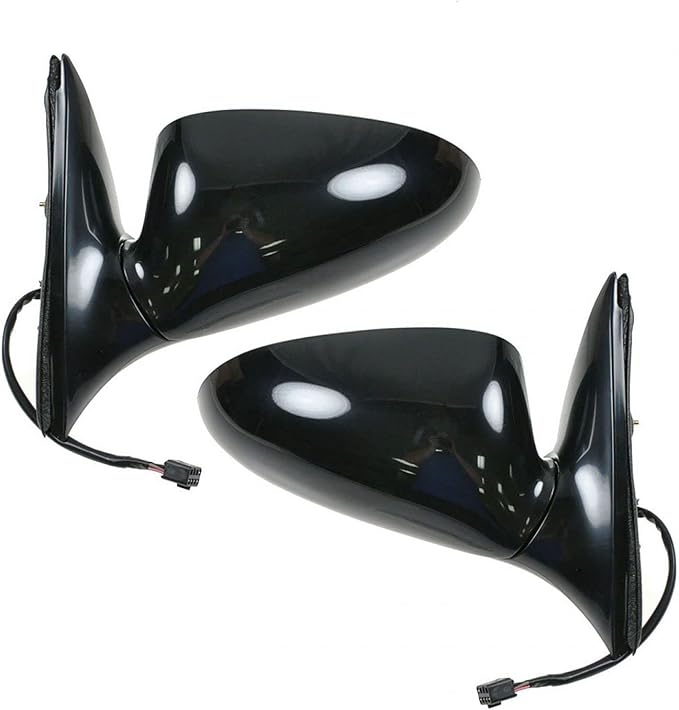 TRQ 2 Piece Driver and Passenger Side Mirror Assembly Set Electric Adjustment Heated No Memory Black Compatible with 1997-200