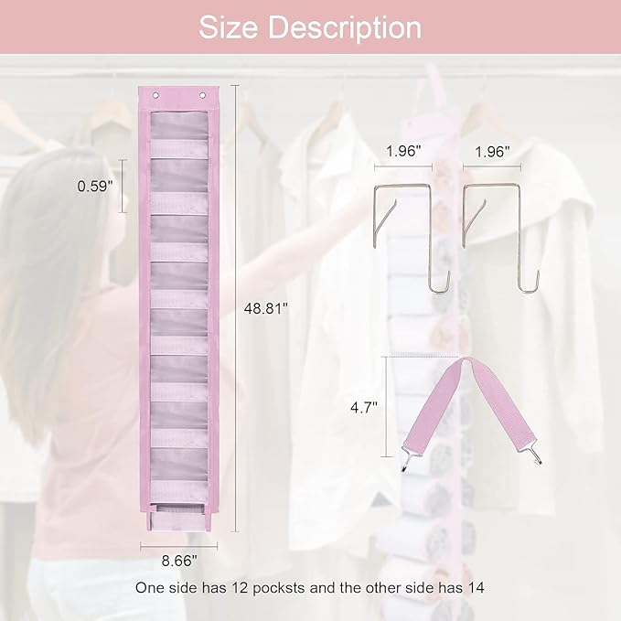 DHSFKBE Legging Organizer Storage, 2PCS T Shirt Organizer, Foldable Hanging Closet Organizer Storage with 26 Roll Independent