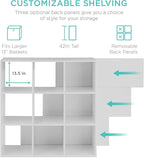 Best Choice Products 9-Cube Storage Organizer, 13.5in Shelf Opening, Bookcase, Display Shelf, Customizable w/ 3 Removable Bac