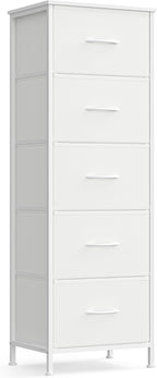 SONGMICS Dresser for Bedroom, Chest of Drawers, Steel, MDF, 5 Non-Woven Fabric Drawers, Storage Organizer Unit, Closet, Entry
