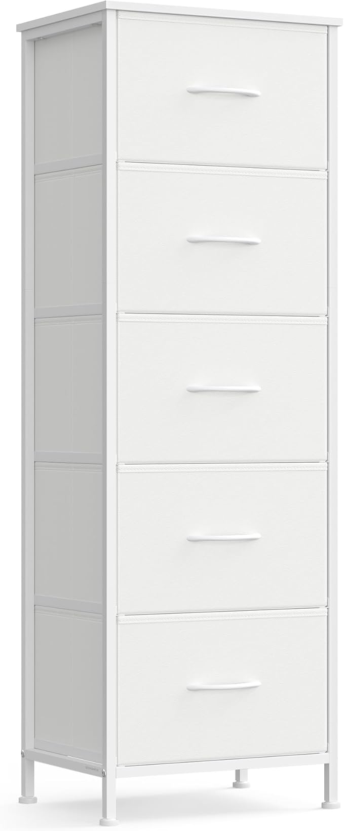 SONGMICS Dresser for Bedroom, Chest of Drawers, Steel, MDF, 5 Non-Woven Fabric Drawers, Storage Organizer Unit, Closet, Entry