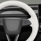 MEWANT DIY Stitching Real Leather Steering Wheel Cover Wrap for Tesla Model 3 Highland 2023-2025/Model Y 2025 Highland for Tesla Model 3/Model Y Accessories(3D Style)