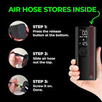 Airmoto Tire Inflator Portable Air Compressor - Air Pump For Car Tires with Digital Pressure Gauge, LED Light and Auto Shut-O