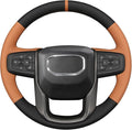 MEWANT Steering Wheel Cover for GMC Sierra Steering Wheel Cover for GMC Sierra 1500 / Sierra 1500 Limited/Sierra 2500 / Sierra 3500/ Yukon (XL) Hive Microfiber Leather