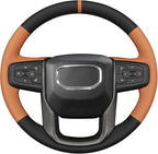 MEWANT Steering Wheel Cover for GMC Sierra Steering Wheel Cover for GMC Sierra 1500 / Sierra 1500 Limited/Sierra 2500 / Sierra 3500/ Yukon (XL) Hive Microfiber Leather