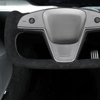MEWANT Hand Stitched Tesla Model S Yoke Steering Wheel Cover Wrap for Tesla Model S 2021-2023 / Model X 2021-2023 Tesla Yoke Steering Wheel Accessories