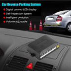 Car Reverse Backup Parking Sensor System Universal LED Parking Detector Monitor with 8 Sensor, 12V DC, 0.3-2.5m