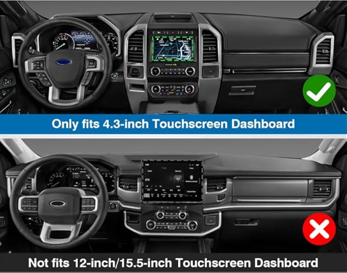 FIILINES Dash Cover Fit for Ford Expedition 2018-2021 (Only fits 4.3-inch Touch Screen Dashboard. Not fits 12-inch/15.5-inch 