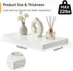 INHABIT UNION 20in Floating Shelves for Wall, Wall Mounted Shelves for Decor Storage Set of 2, Floating Shelf for Bedroom, Ba