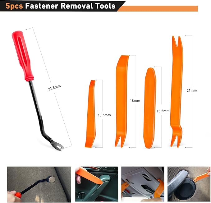 GOOACC 975Pcs Car Push Retainer Clips & Auto Fasteners Assortment 33 Most Popular Sizes Bumper Fender Rivets with Cable Ties 