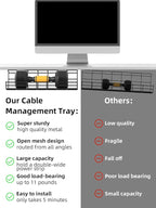 2 Pack DELAMU Under Desk Cable Management Tray, Large Metal Cord Organizer, Office & Home Cord Wire Management Under Desk She