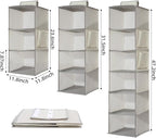 2 Packs Hanging Closet Organizer Storage, 4-Shelf Hanging Shelves for Closet, Closet Clothes Organizer and Storage with Side 