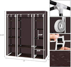 lapday 59 inches Portable Closet Wardrobe, Non-Woven Fabric Closet Storage Organizer with Hanging Rods &12 Storage Shelves, Q