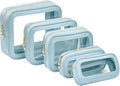 5PCS Diaper Bag Organizer Pouch Set, Clear Organizer Bags, TSA Approved Toiletry Bag, Clear Waterproof Cosmetic Bags with Zip