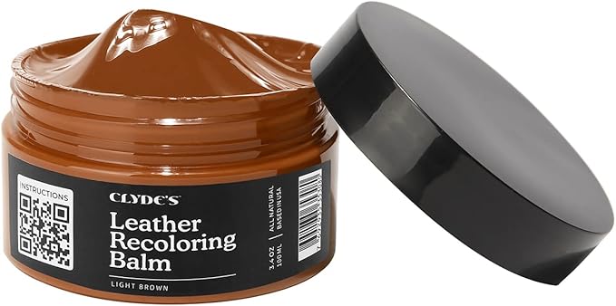 Clyde's™ Recoloring Balm | Non-Toxic Material Dye & Restorer for Furniture, Car Seats, & More | 23 Colors (Light Brown, 100ML