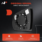 A-Premium Right Passenger Side Manual Non-Heated Mirror Glass with Backing Plate Compatible with Jeep KL Series Cherokee 2014