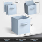 Sorbus 13 Inch Storage Bins - Sturdy Collapsible Fabric Storage Cubes with Handle - 8 Foldable Baskets for Organizing Clothes