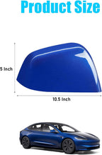 Jaronx Compatible with Tesla Model Y Side Mirror Cover Replacement 2020 2021 2022 2023 2024, Right Passenger Side Blue Door Wing Rearview Mirrors CoverCap for Tesla Model Y Accessories