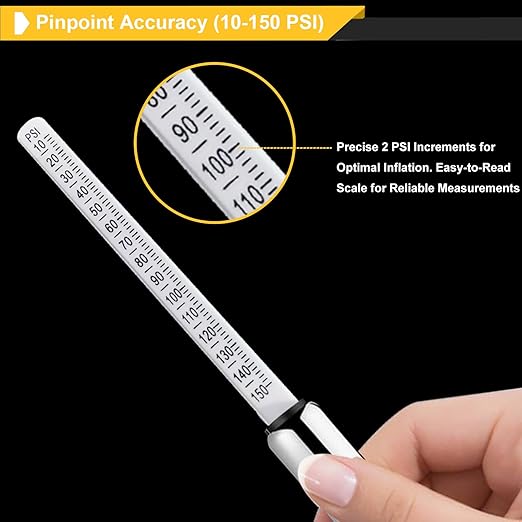 GODESON Heavy Duty Large Bore Tire Pressure Gauge,10-150 PSI & 12V1(.485"-26) Tire Gauge - 360° Swivel,Pro Grade Air Gauge for Large Trucks,Tractor,Heavy Equipment Vehicles