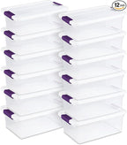 STERILITE 15 Qt ClearView Latch Storage Box, Stackable Bin with Latching Lid, Plastic Container to Organize Shoes in Closet, 