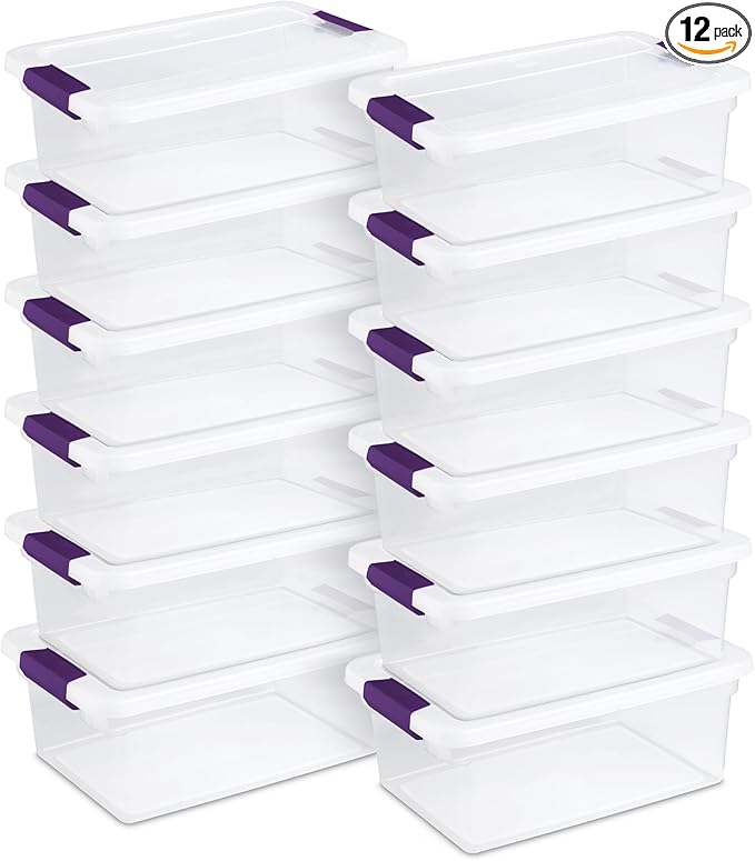 STERILITE 15 Qt ClearView Latch Storage Box, Stackable Bin with Latching Lid, Plastic Container to Organize Shoes in Closet, 
