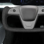 MEWANT Hand Stitched Tesla Model S Yoke Steering Wheel Cover Wrap for Tesla Model S 2021-2023 / Model X 2021-2023 Tesla Yoke Steering Wheel Accessories