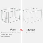 FHSQX Extra Large Clothes Storage Bins Foldable Metal Frame Storage Box Stackable Linen Fabric Box Organizer Set with Carryin