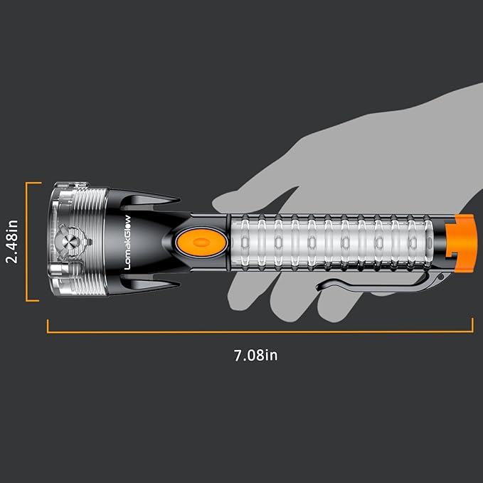 Multifunctional Car Safety Flashlight - Emergency Escape Tool with Window Breaker, Seatbelt Cutter, 3 Light Modes & Magnetic 