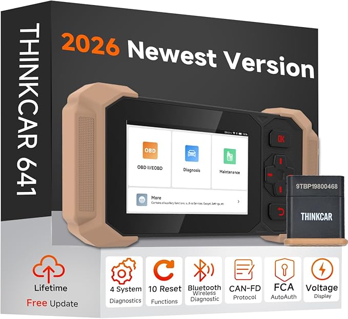 OBD2 Scanner,THINKCAR 641 Wireless Car Scanner Diagnostic Tool,Auto Scan Tool ABS/SRS/Transmission/Engine,2026 10 Resets Code