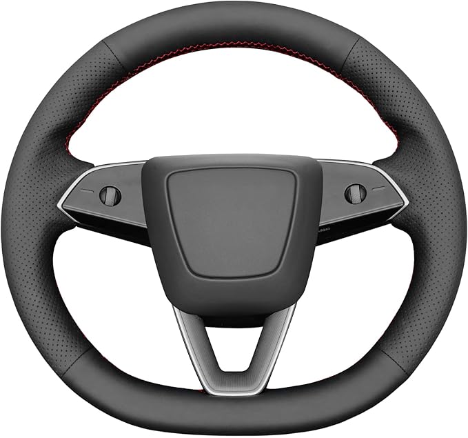 MEWANT DIY Stitching Steering Wheel Cover Wrap for Tesla Model 3 Highland 2023-2025/Model Y 2025 Highland for Tesla Model 3/Model Y Accessories