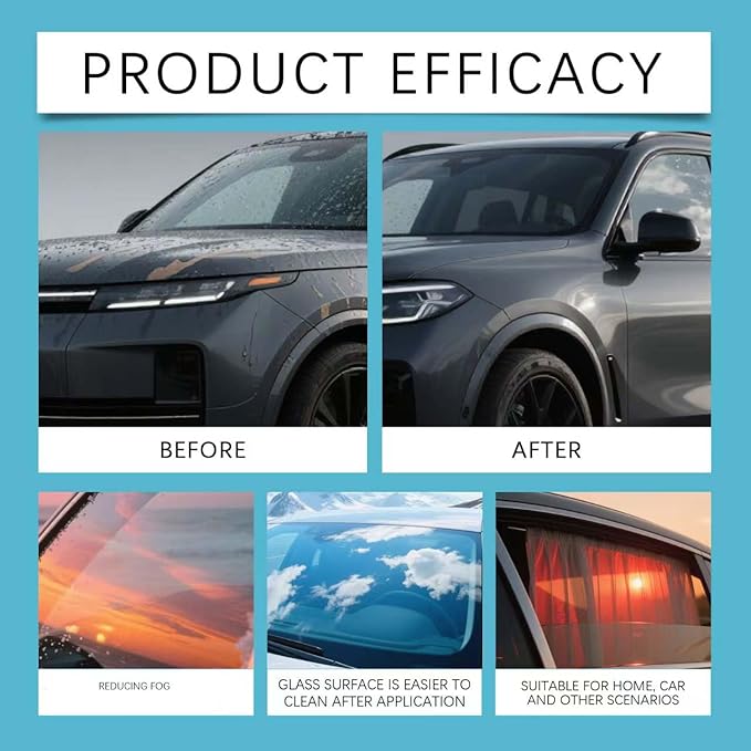 Anti Fog for Car Windshield Spray, Car Glass Cleaner, Interior Exterior Water Repellent Coating, Windscreen Glass Cleaner for