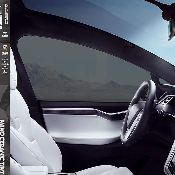 MotoShield Pro 25% VLT Nano Ceramic Window Tint for Car 30” in x 10’ ft 2PLY Roll High Heat Rejection & Glare Reduction Auto Tint Privacy Film, Rejects up to 99% IRR, 99% UV Blocking, Easy DIY Shrink