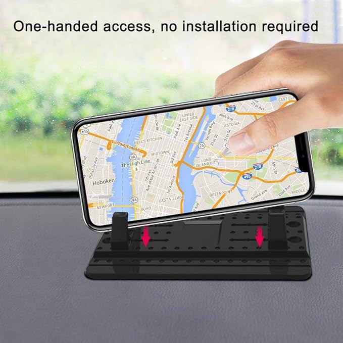 FineGood Phone Holder for Car with Air Vent Brush, Universal Silicone Car Cellphone Mount Antislip Vehicle Mobile Phone GPS M