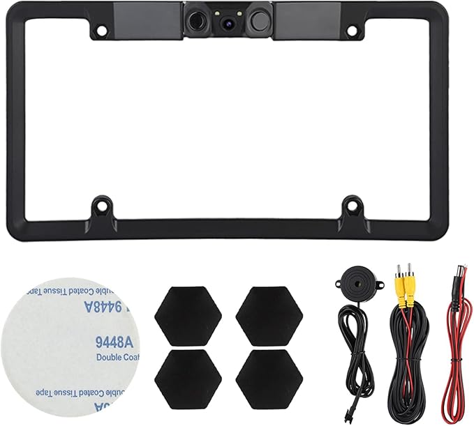 3 in 1 Car License Plate Frame Parking Sensor Rearview Reverse B 120 Degree Wide Angle The Parking Sensor Support Ackup Camer
