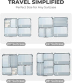 Percover Compression Packing Cubes 6-Piece Set, Packing Cubes Compression for Travel with Multi-Size Organization, Travel Org
