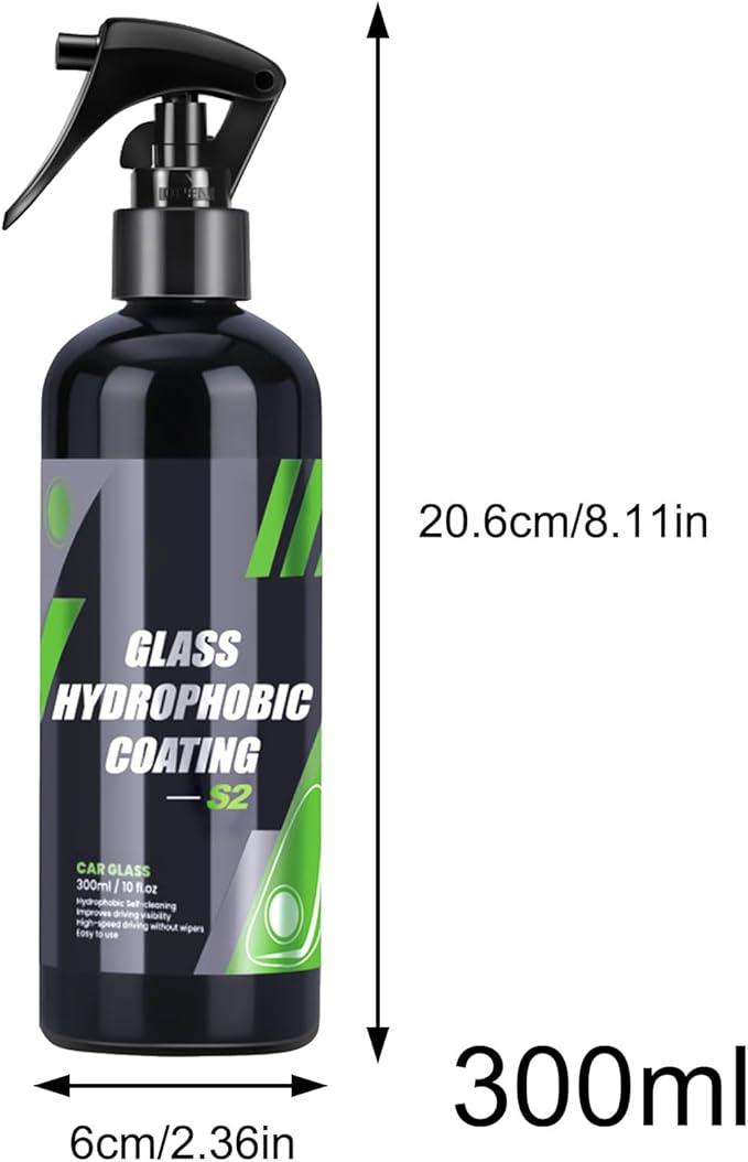 Car Glass Coating – Rainproof Agent, Hydrophobic Spray | Windshield Protector, Water Repelling Agent, Rain Guard Spray, Car C