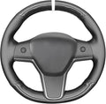 MEWANT Hand Stitched Steering Wheel Cover for Tesla Model 3 2017-2023 / Model Y 2020-2023 Accessories